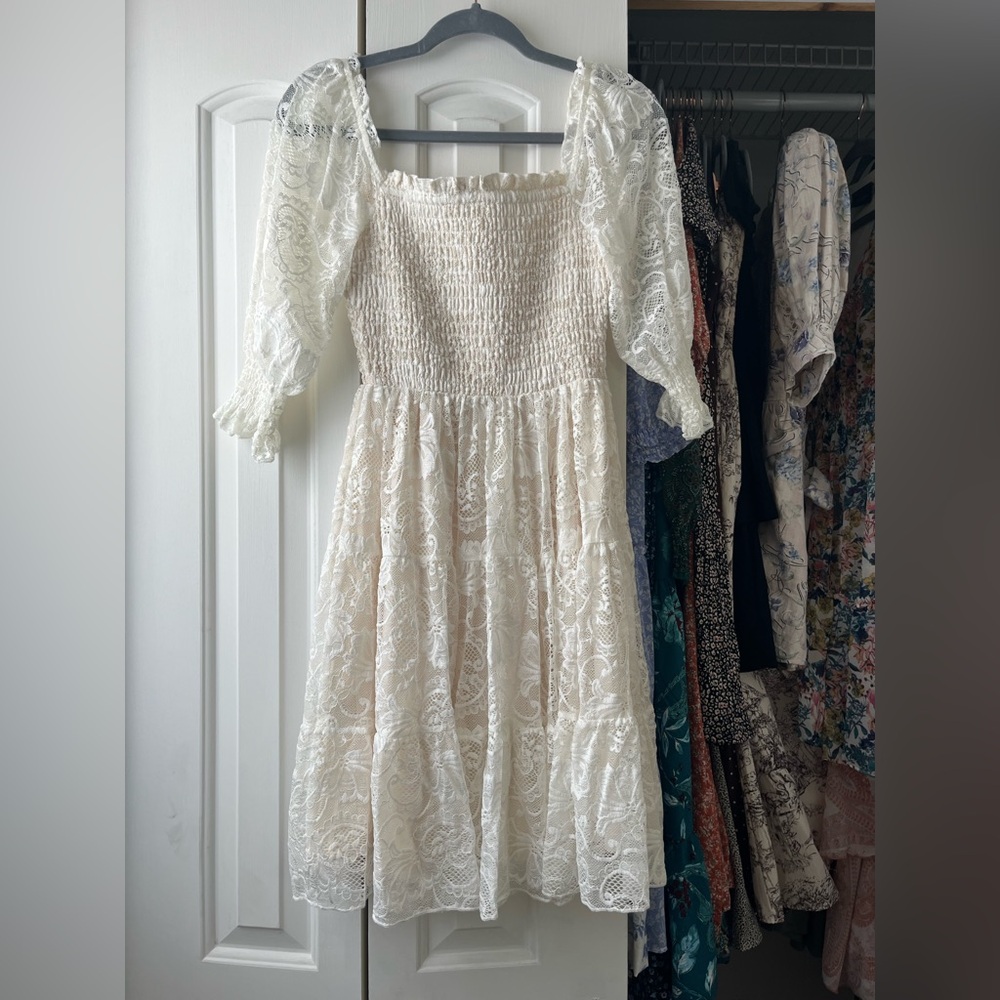 White lace dress
